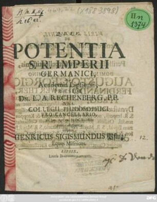 De Potentia S.R. Imperii Germanici