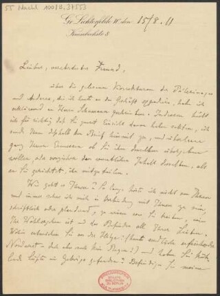 Brief an B. Schott's Söhne : 15.08.1911