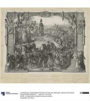 Gedenkblatt für Preußen zur Feier des 50jährigen Jubiläums des Aufrufs König Friedrich Wilhelm III. 1813