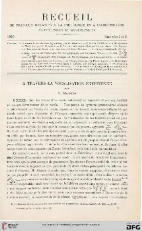 27: A travers la vocalisation égyptienne, [13]