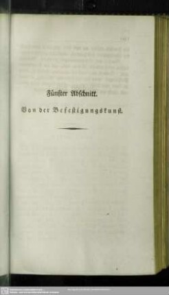 Fünfter Abschnitt. Von der Befestigungskunst