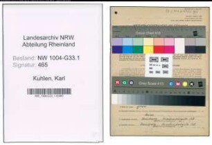 Entnazifizierung Karl Kuhlen , geb. 08.10.1888 (Lehrer)