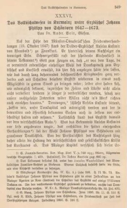 349-362 Das Volksschulwesen in Kurmainz unter Erzbischof Johann Philipp von Schönborn 1647-1673