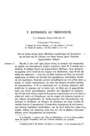 V. Methodius ad Theodorum
