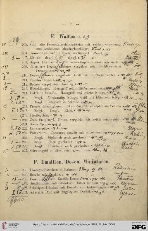 F. Emaillen, Dosen, Miniaturen (Nr. 228- 258)