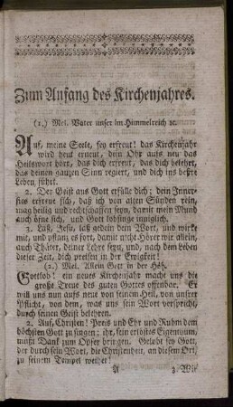 Zum Anfang des Kirchenjahres. - Am Fest Mariä Verkündigung.