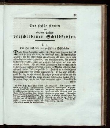 Das sechste Capitel von einzelnen Stücken verschiedener Schildkröten