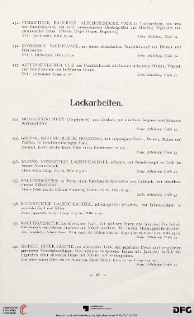 Lackarbeiten (Nr. 234-240)