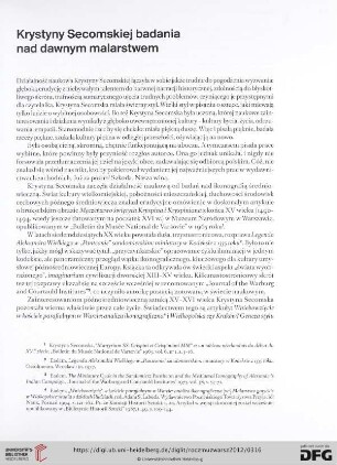Krystyny Secomskiej badania nad dawnym malarstwem