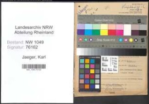 Entnazifizierung Karl Jaeger , geb. 30.09.1907 (Bauunternehmer)