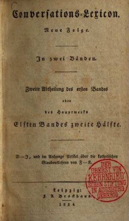 Allgemeine deutsche Real-Encyclopaedie für die gebildeten Stände : (Conversations-Lexicon) ; in zehn Baenden. 11,2, D - J