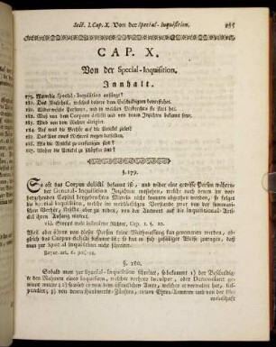 Cap. X. Von der Special-Inquisition.