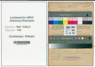 Entnazifizierung Wilhelm Zumbansen , geb. 16.03.1899 (Landesoberverwaltungsrat)