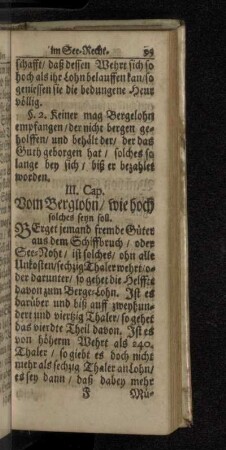 III. Cap. Vom Berglohn/ wie hoch solches seyn soll.