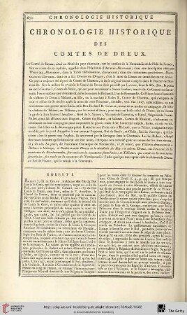 Chronologie historique des comtes de Dreux