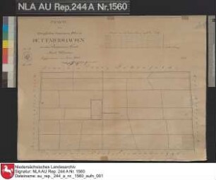 Lage des königlichen Domänenplatzes Dettmershausen in der Berdumer Grode in der Nähe von BERDUM Kolorierte Zeichnung von Geometer A. Jürgens Papier Format 53,2x41,5 M 1:2.510