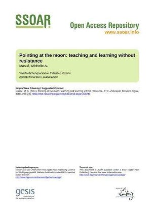 Pointing at the moon: teaching and learning without resistance