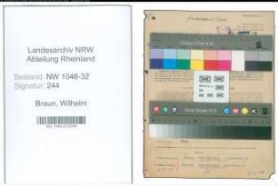 Entnazifizierung Wilhelm Braun , geb. 05.02.1908 (Beamter)