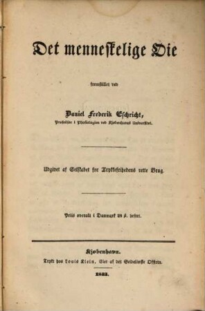 Det menneskelige Őie fremstillet ved Daniel Frederik Eschricht