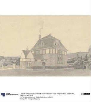 Darmstadt, Oberhessisches Haus, Perspektive von Nordwesten