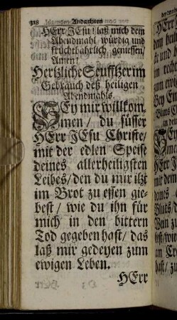 Andachten bey und nach dem heiligen Abendmahl