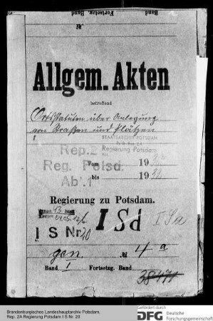 Ortsstatuten über Anlegung von Straßen und Plätzen. Allgemeines