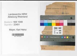 Entnazifizierung Karl Heinz Mayer , geb. 05.02.1897 (Ingenieur)