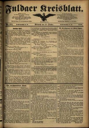 Ausgabe vom Mittwoch, den 10. Oktober 1906.