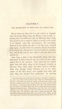 Chapter V. The assassination of Shere Sing and Dehan Sing