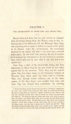 Chapter V. The assassination of Shere Sing and Dehan Sing