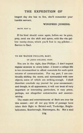 To Sir Watkin Phillips, Bart. of Jesus College, Oxon