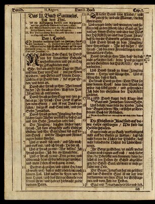 Daß II. Buch Samuelis unnd I. Buch der König[e].
