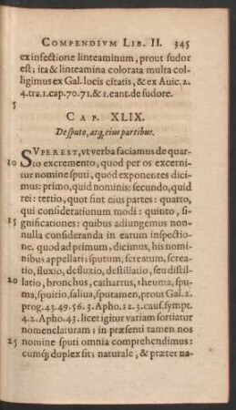 Cap. XLIX. De sputo, atq[ue] eius partibus.