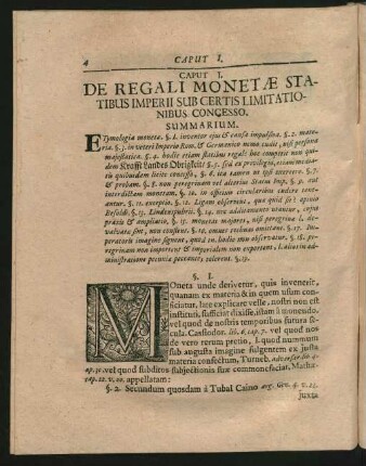 Caput I. De Regali Monetae Statibus Imperii Sub Certis Limitationibus Concesso.