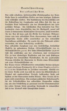 Baubeschreibung. Der askanische Dom