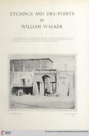 Etchings and dry-points by William Walker