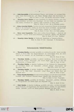 Schweizerische Schliff-Scheiben (Nr. 405-427)