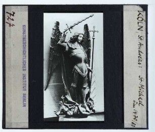 Köln, St. Andreas,unbekannt (15. Jh.), Skulptur des Erzengels Michael in St. Andreas Köln