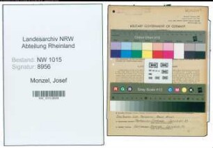 Entnazifizierung Josef Monzel , geb. 07.02.1909 (Ingenieur)