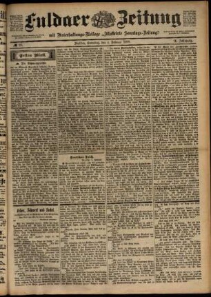 Erste Ausgabe vom Samstag, den 04. Februar 1899.