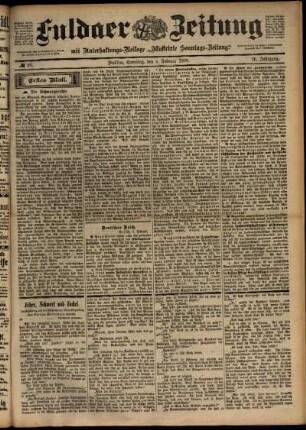 Erste Ausgabe vom Samstag, den 04. Februar 1899.
