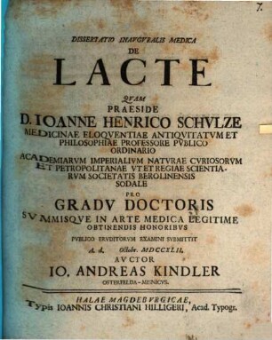 Diss. inaug. med. de lacte