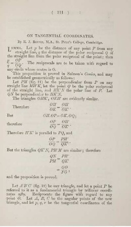 On tangential coordinates.