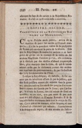 Chapitre Second. Changement De La République Romaine En Monarchie.