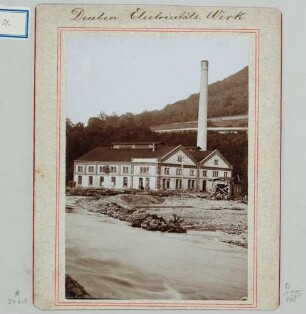 Das Elektrizitätswerk in Deuben (Freital) während des Hochwassers am 30./31. Juli 1897