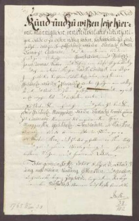 Die Landesherrschaft erkauft von Hans Adam und Philipp Jakob Thomas ein Haus zu Münzesheim für 711 Gulden.
