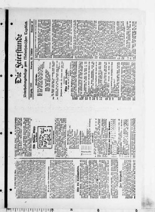 Die Feierstunde. 1924-1933