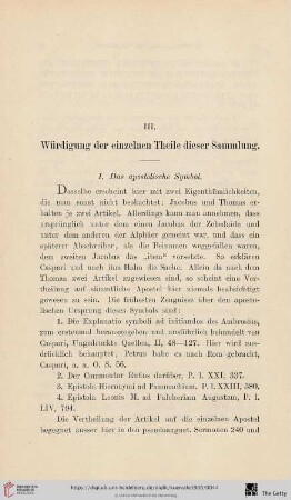 III. Würdigung der einzelnen Theile dieser Sammlung