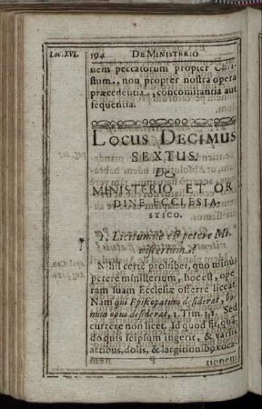 Locus Decimus Sextus [ - ] Locus Decimus Septimus.