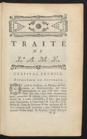 Traité De L'Ame